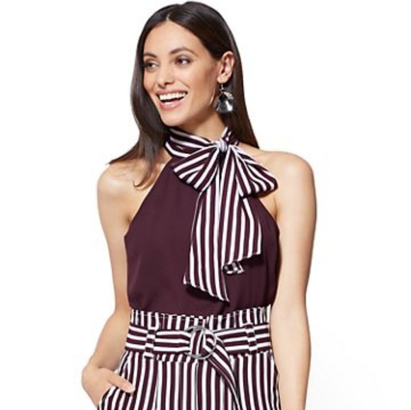 New York & Company Tops - 7th Ave Tie-neck Halter Blouse
